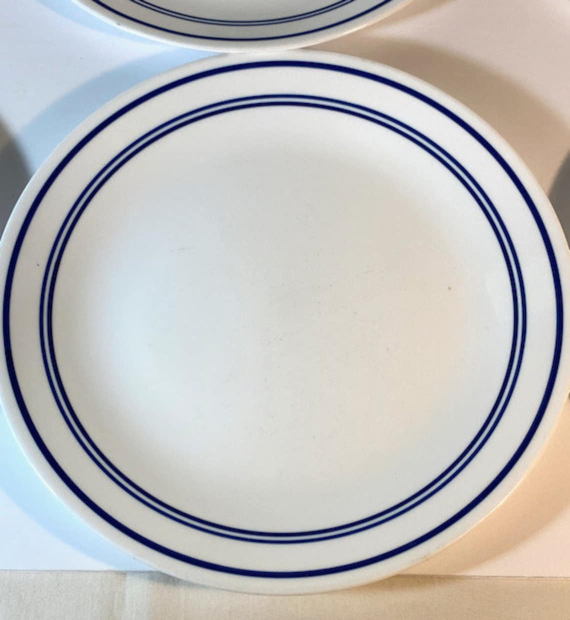 Set 6 Vintage Corelle 3 Blue Stripe Cafe Blue Dinner Plates 10 Etsy