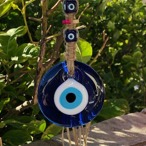 Glass Evil Eye Wall Hanging -  House Protection - Greek Gift