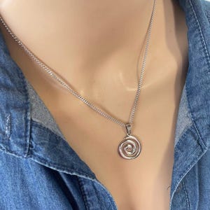 Spiral Pendant Necklace - Stainless Steel Jewelry - Greek Gift, Minimalist Women’s Necklace, Tarnish-Free Spiral Charm