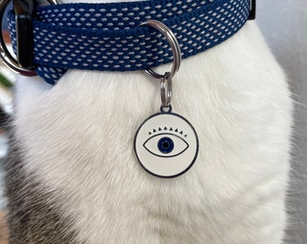 Pendentif Oeil Blanc Chat ou Chien - Protection Chien