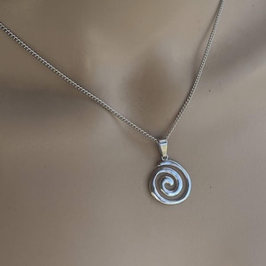Spiral Pendant Necklace, Stainless Steel Jewelry, Greek Gift, Minimalist Spiral Charm, No Tarnish Women’s Necklace, Gift for Her,