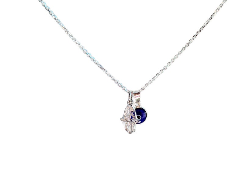 Evil eye hamsa hand necklace image 9