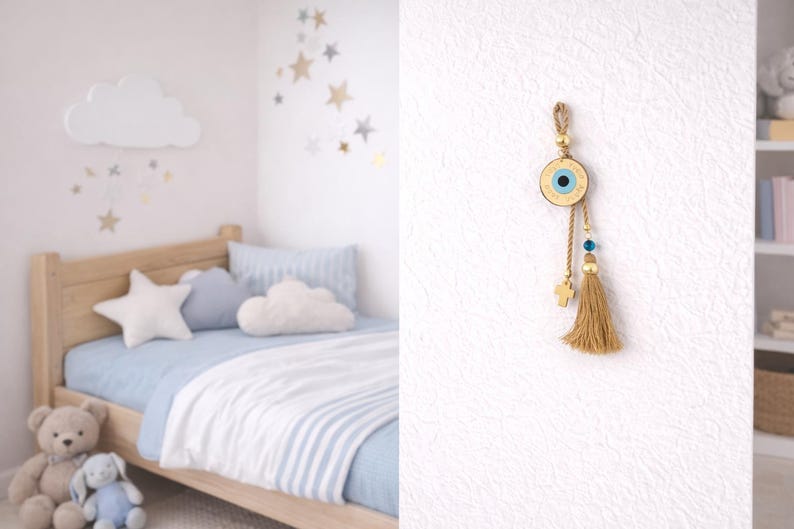 Evil Eye Wishes Wall Hanging - housewarming op maat - nieuwjaarscadeau, huisbescherming afbeelding 12