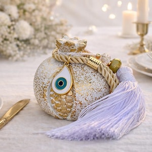 Ceramic Pomegranate Good Luck Charm: Greek Gouria New Year Gift