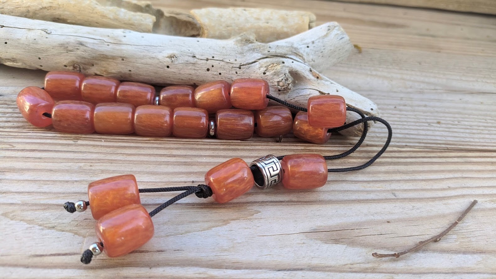 Komboloi Grec Rouge Orangé - Anti Stress Souvenir Grec