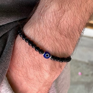 Armband Boze Oog Onyx – Armband Boze Oogbescherming – Cadeau voor hem of voor haar