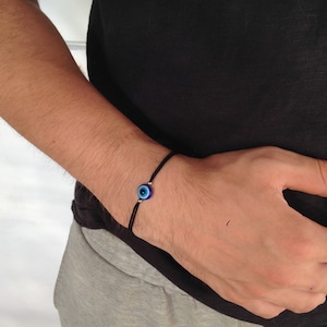 Men's evil eye protection bracelet, good luck bracelet, gift for him