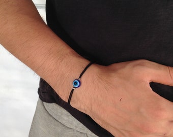 Men's evil eye protection bracelet, good luck bracelet, gift for him