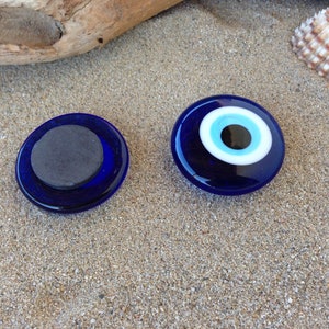 Handmade Glass Evil Eye Fridge Magnet: Greek Lucky Charm