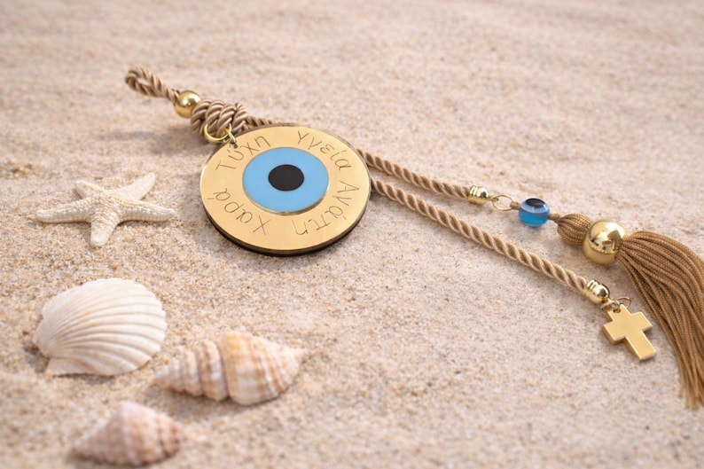 Evil Eye Wishes Wall Hanging - housewarming op maat - nieuwjaarscadeau, huisbescherming afbeelding 2