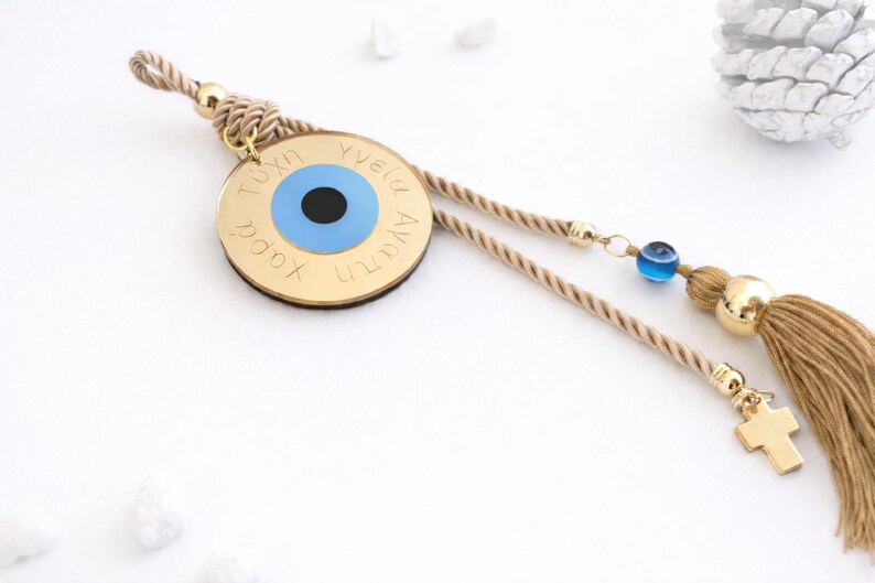 Evil Eye Wishes Wall Hanging - housewarming op maat - nieuwjaarscadeau, huisbescherming afbeelding 6