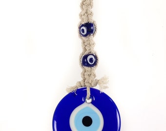 Large evil eye wall hanging, house protection, Glass evil eye charm