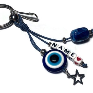 Personalized Evil eye keychain - Greek gift - Car keychain - Made in Greece