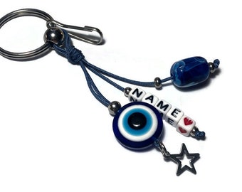 Personalized Evil eye keychain - Greek gift - Car keychain - Made in Greece