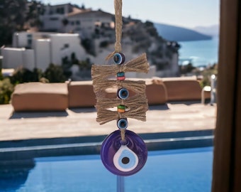 Evil Eye Wall Hanging -  House Protection - Glass Wall Decoration