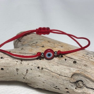 Red string evil eye bracelet - good luck bracelet - gift for him or for her