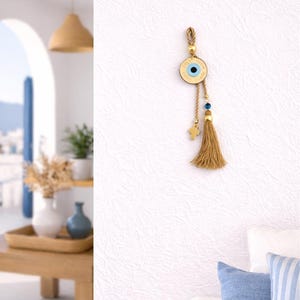 Evil Eye Wishes Wall Hanging - housewarming op maat - nieuwjaarscadeau, huisbescherming afbeelding 3