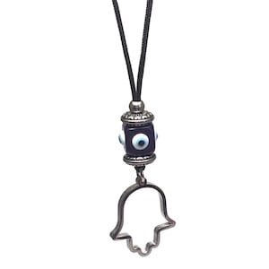Hamsa Evil Eye Car Mirror Charm, Travel protection, good luck charm, travel accessory, car ornament, rear view mirror hanging, Greek gift