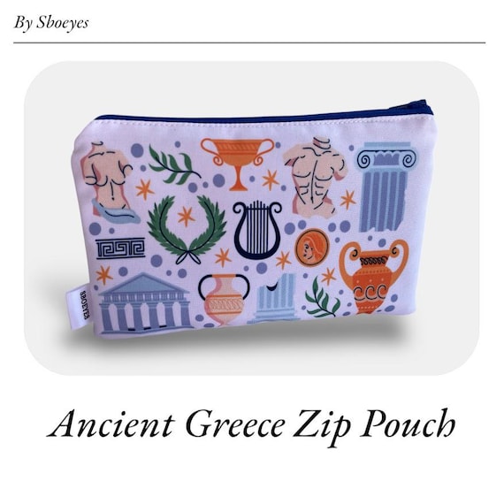 Bolsa de regalo griega con cremallera, bolsa de recuerdo inspirada