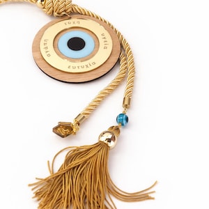 Evil Eye Wishes Wall Hanging, Tassel Housewarming, New Years Gift, House Protection image 1