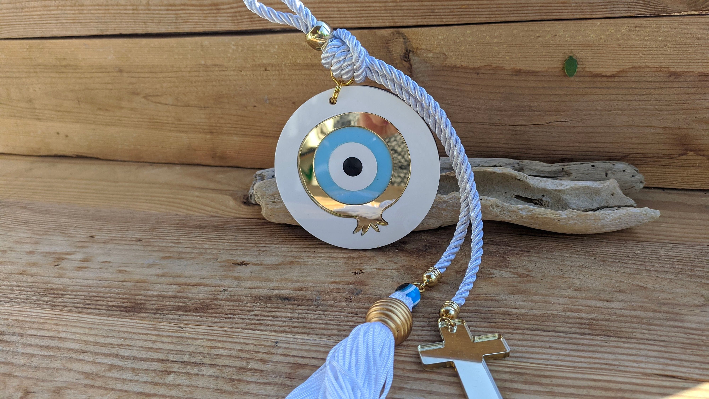 Décoration Murale Croix et Oeil Protection Maison