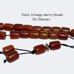Dark Orange Worry Beads - Greek Komboloi for Relaxation, Men&#39;s Gift, Anti-Stress Beads, Made in Greece, Greek Passtime, Men’s Accessories