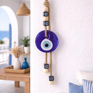 Glass Evil Eye Wall Hanging: Greek House Protection