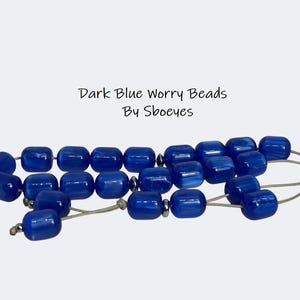 Blue Worry Beads – Greek Komboloi with Acrylic Beads, Gift for Him or Her, Anti-Stress Prayer Beads, Made in Greece, Blue Rosary,