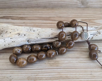 Premium Brown Worry Beads - Greek Relaxation Gift - Handcrafted Komboloi