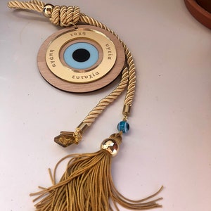 Evil Eye Wishes Wall Hanging, Tassel Housewarming, New Years Gift, House Protection