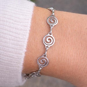 Edelstahl Spirale & Rhombus Armband - wasserdicht verstellbar Damen Schmuck