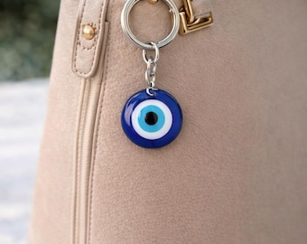 Ciondolo per borsa con occhio malvagio in vetro blu – Portachiavi con anello Silver Spring Gate