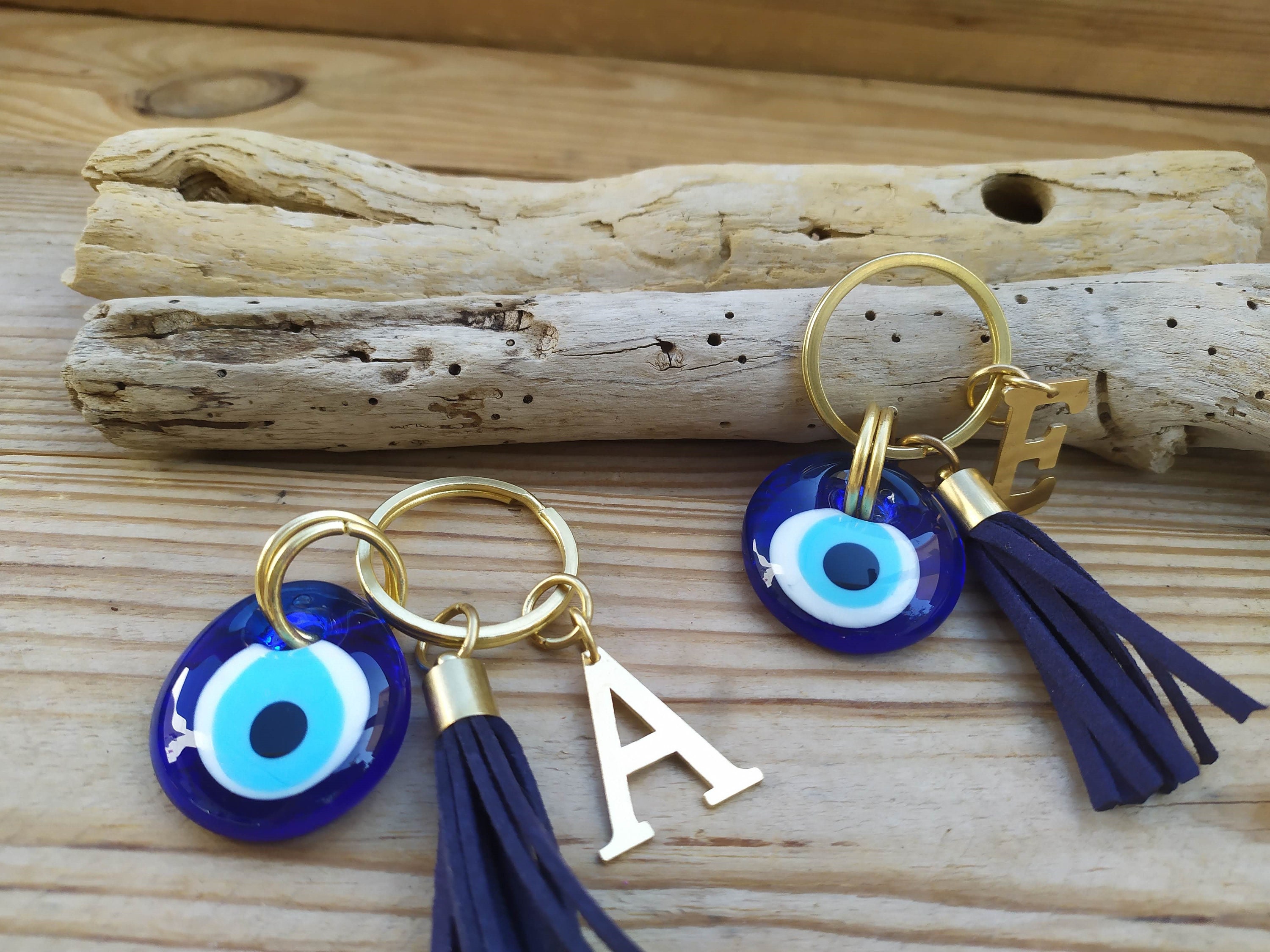 ARTISKRITI Evil Eye Keychain For Girls for Purse, Bike, Car, Mobile,  Gifting With Metal Key Ring Set of 2, Silver Angel and Peacock