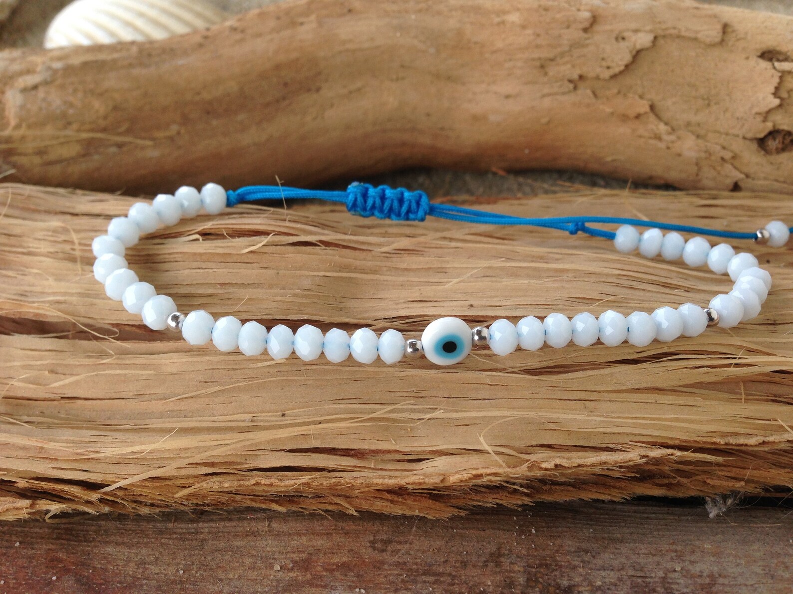 Evil Eye Crystal Beads Bracelet Womens Gift Etsy