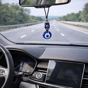 ガラス製イーブルアイバックミラーチャーム：車の保護