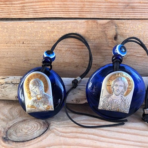Virgin Mary & Christ Jesus Icon Mirror charm - House and Car protection