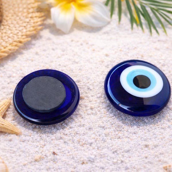 Handmade Glass Evil Eye Fridge Magnet: Greek Lucky Charm