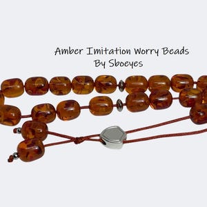 Amber Imitation Worry Beads - Greek Komboloi - Handcrafted Anti Stress Gift