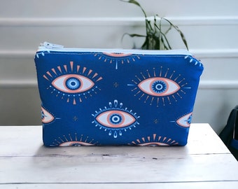 Pochette Tissus Motif Oeil Bleu - Cadeau pour Elle