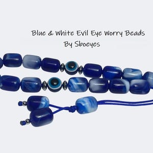 Evil Eye Worry Beads – Greek Gift Idea– Anti Stress Gift – Blue Komboloi