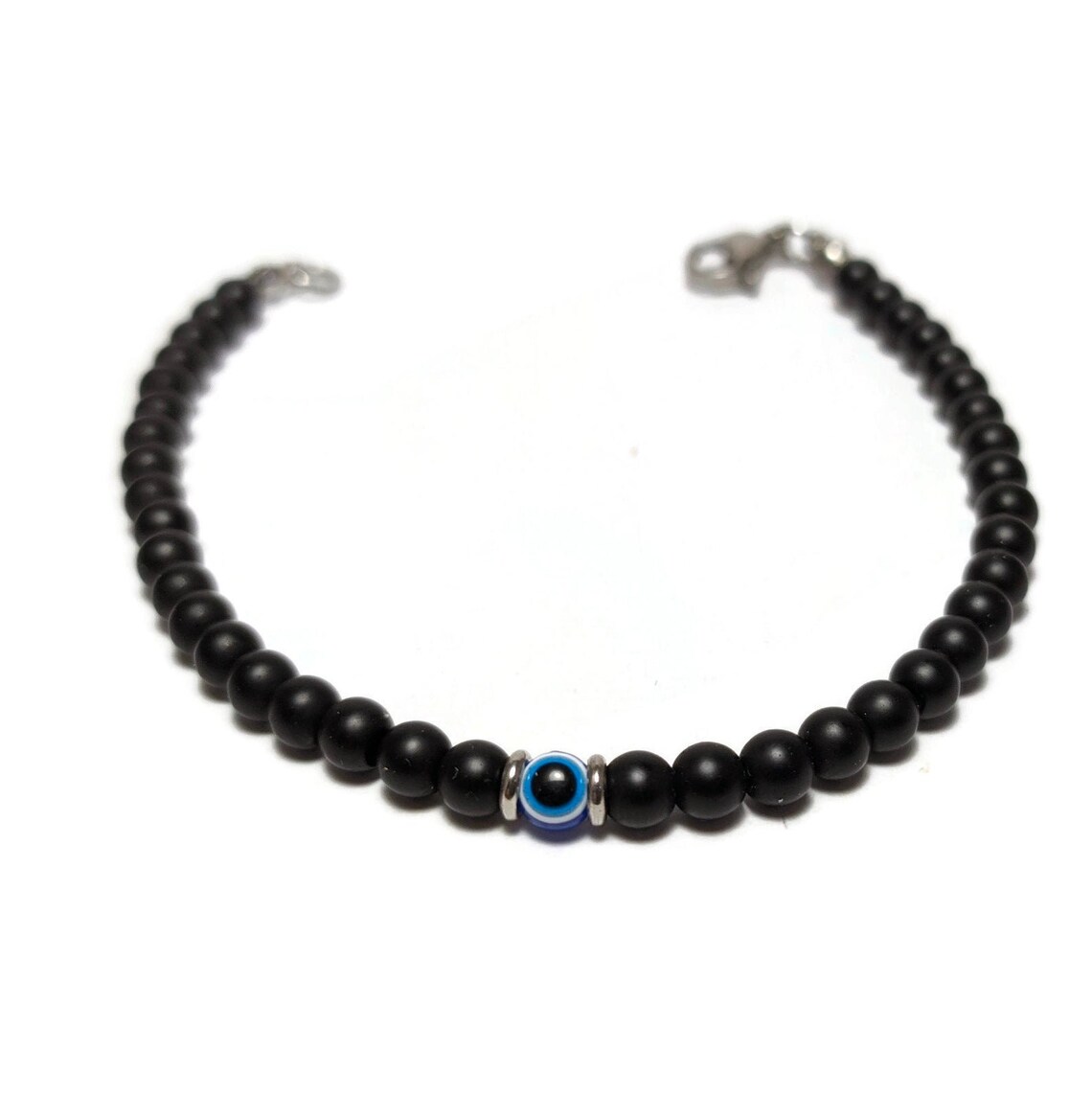 Men's Evil Eye Onyx Bracelet Evil Eye Protection Bracelet Etsy