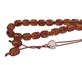 Amber Imitation Worry Beads - Greek Komboloi - Handcrafted Anti Stress Gift