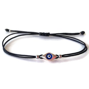 Verstellbarer Böser Blick Armband, Glücksbringer, Freundschaftsschmuck, griechisches Geschenk für sie, Blaues Auge Charme,
