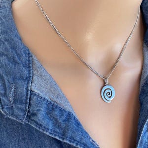 Spiral pendant necklace, stainless steel jewelry, Greek gift, minimalist women necklace, no tarnish jewelry, gift for her,