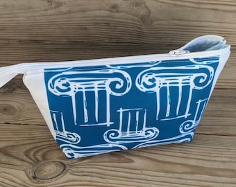 Greek Columns Design Cosmetic Bag - Greek Gift - Gift For Her