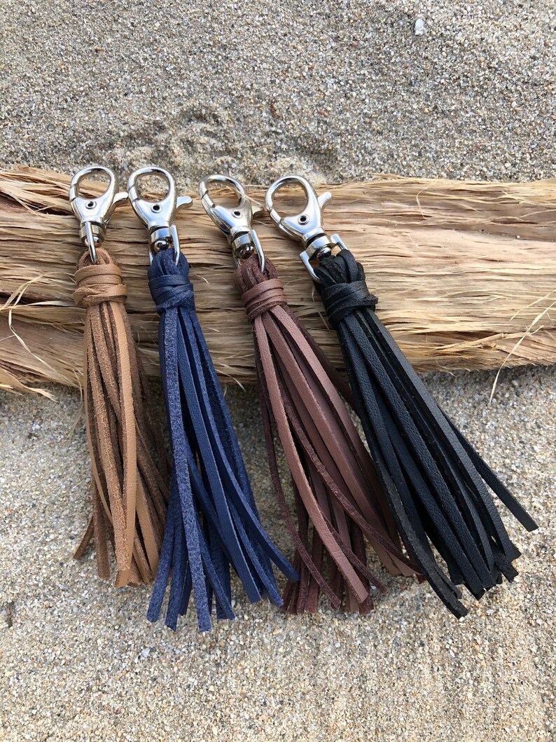 Faux leather tassel handbag charm zipper pull purse charm Etsy