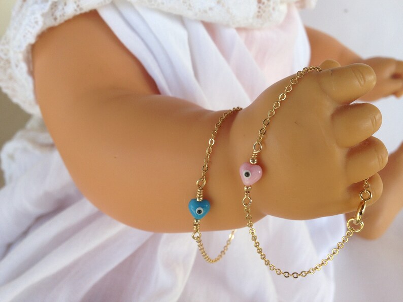 Evil eye baby protection bracelet Gold baby bracelet Baby Etsy