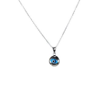 Collar colgante redondo de mal de ojo, joyería de plata de ley contra el mal de ojo, protección de la mujer imagen 4