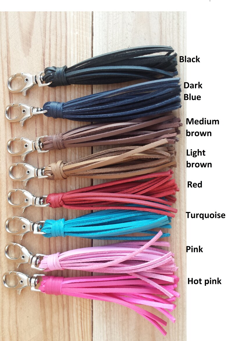 Faux leather tassel handbag charm zipper pull purse charm Etsy