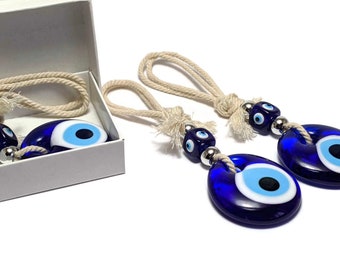 Evil eye glass charm, wall hanging, Greek gift, house protection